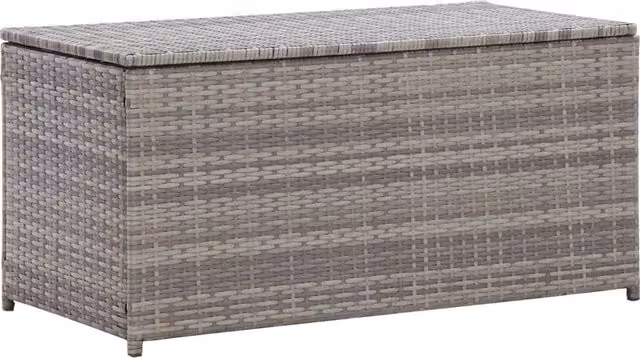 Contenitore da giardino/contenitore in resina intrecciata 100 x 50 x 50 cm grigio 02_0013116