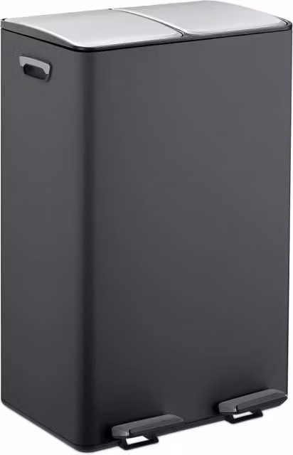 Pattumiera da cucina moderna raccolta differenziata 71,5 x 47 x 36 cm pratica finitura opaca in metallo nero 13_0017159
