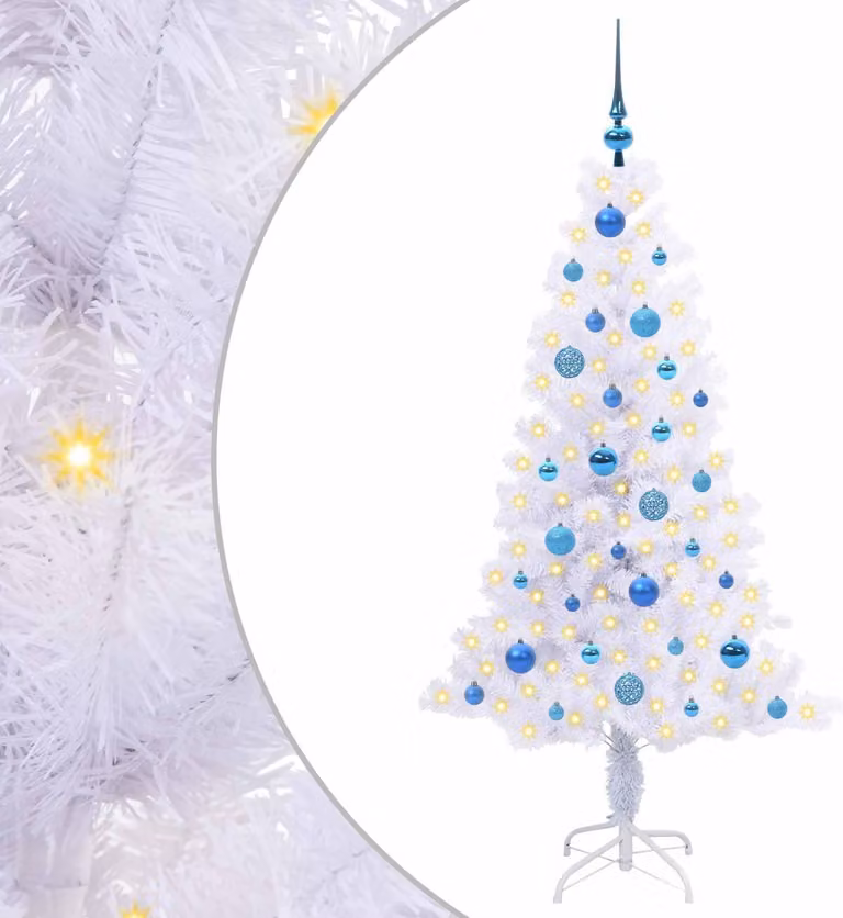 Albero di Natale artificiale Bianco 150 cm PVC e Acciaio