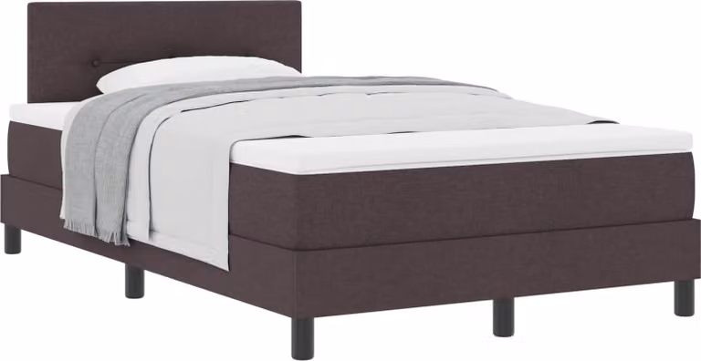 Letto a molle con testiera Marrone Scuro 120 x 200 cm Tessuto