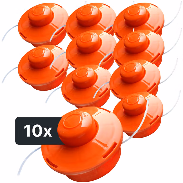 NEMAXX® FS1 Tap & Go Testina a filo semiautomatica doppio filo per decespugliatore M10x1,25 sinistra 2mm Ø380mm Arancione 10pz