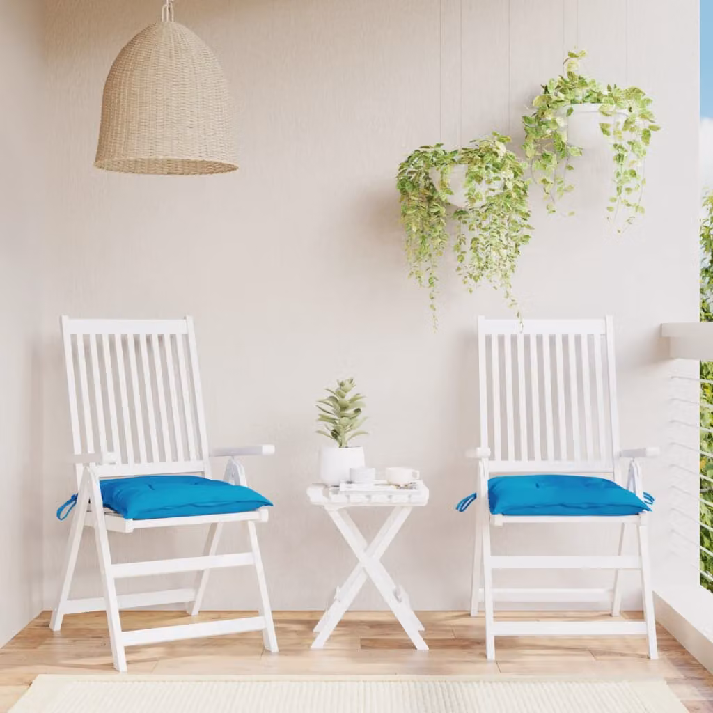 Set di 2 cuscini per sedia vidaXL azzurri in tessuto Oxford traspirante e idrorepellente L/P/H: 40 x 40 x 7 cm
