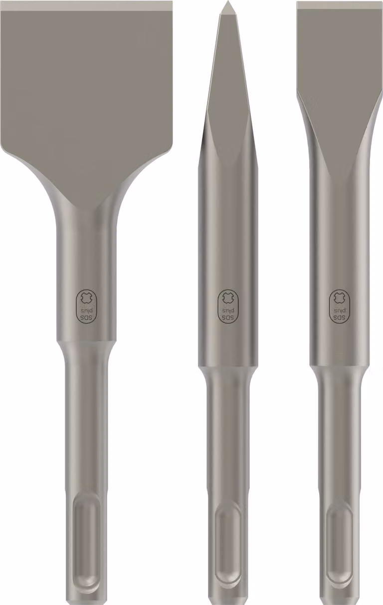 Bosch 3x PRO SDS plus-4C Set di scalpelli, scalpelli corti, 3 pezzi (per calcestruzzo, mattoni, Ø mm, accessori professionali per martelli perforatori, martelli demolitori)