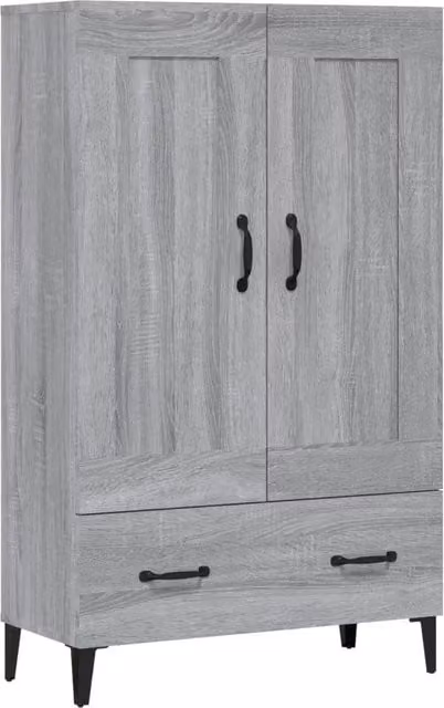 Credenza Buffet in Legno Multistrato Grigio Sonoma con Dettagli in Metallo in Stile Industrial L/P/H: 70 x 31 x 115 cm – 1