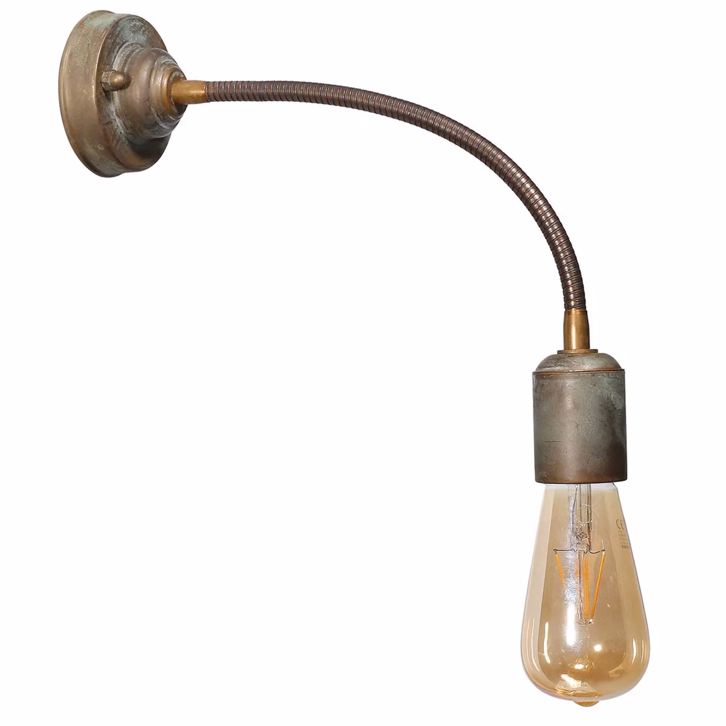 Moretti Luce Applique da parete Allen, dimmerabile, Bronzo / Ottone antico, Soggiorno / Sala da pranzo, Ottone, Vintage, Applique
