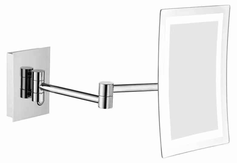 Specchio cosmetico da appendere Sapho con illuminazione a LED, 160x240 mm, cromato