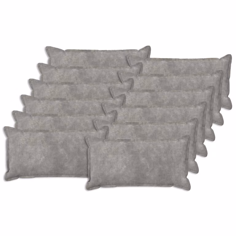 Set di 12 federe vidaXL HOUTEN in microfibra e pile, Grigio, L 40 x P 80 cm