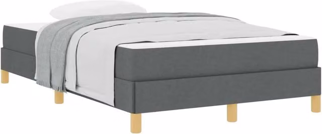 Letto matrimoniale | Letto per adulti | Letto a molle con materasso Grigio scuro 120 x 190 cm Tessuto