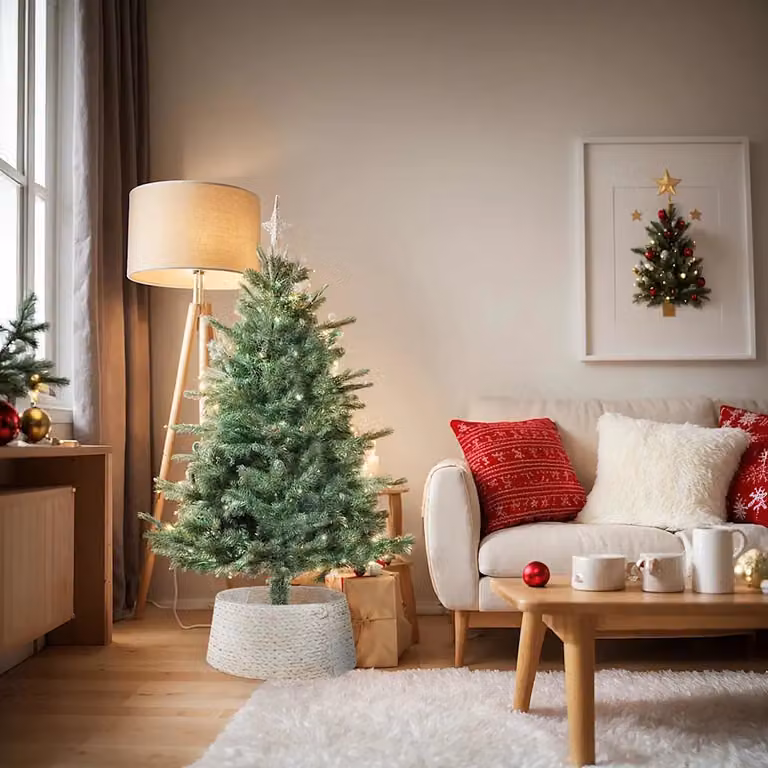 vidaXL Collare per Albero di Natale Rotondo Bianco 60 x 60 x 22 cm