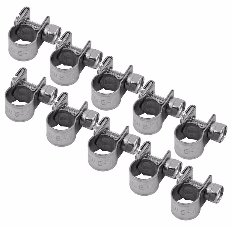 Fascette stringitubo, confezione da 10 pezzi, acciaio inossidabile, 7–9 mm, per uso gravoso