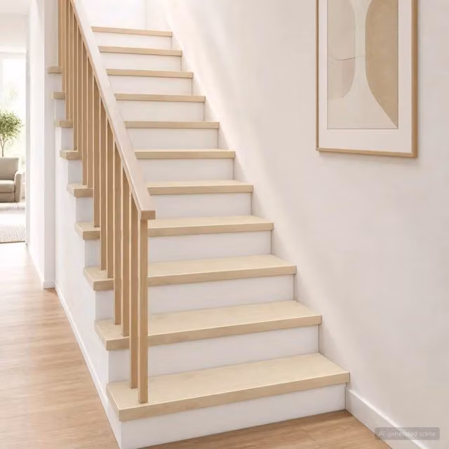 Set di 16 gradini per scale vidaXL in legno effetto rovere bianco, L 120 cm x P 30 cm x H 2 cm