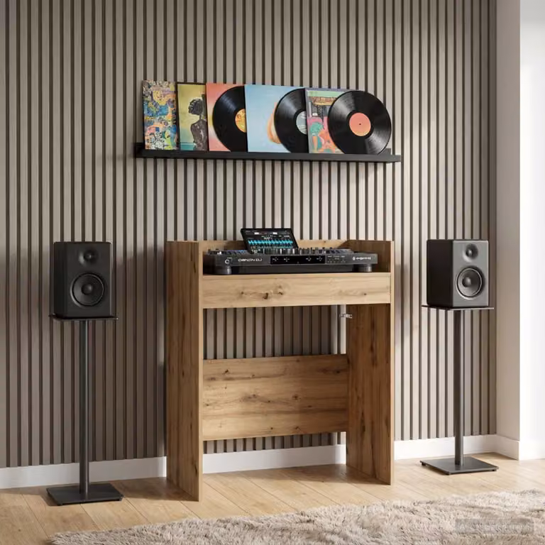 vidaXL Tavolo DJ Moderno in Rovere Marrone L: 62 cm, P: 45 cm, H: 102 cm