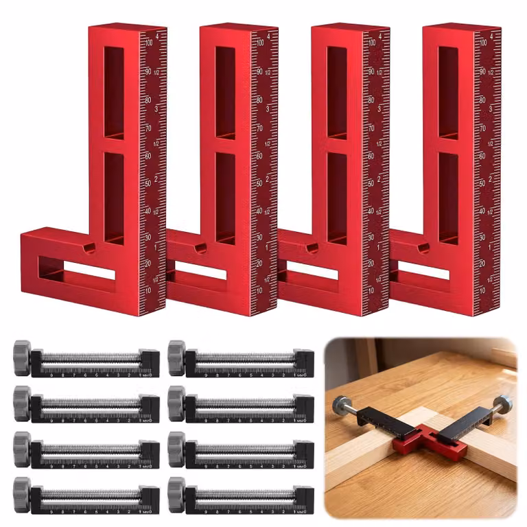 Omgoods - Set di 4 morsetti angolari per lavorazione del legno
