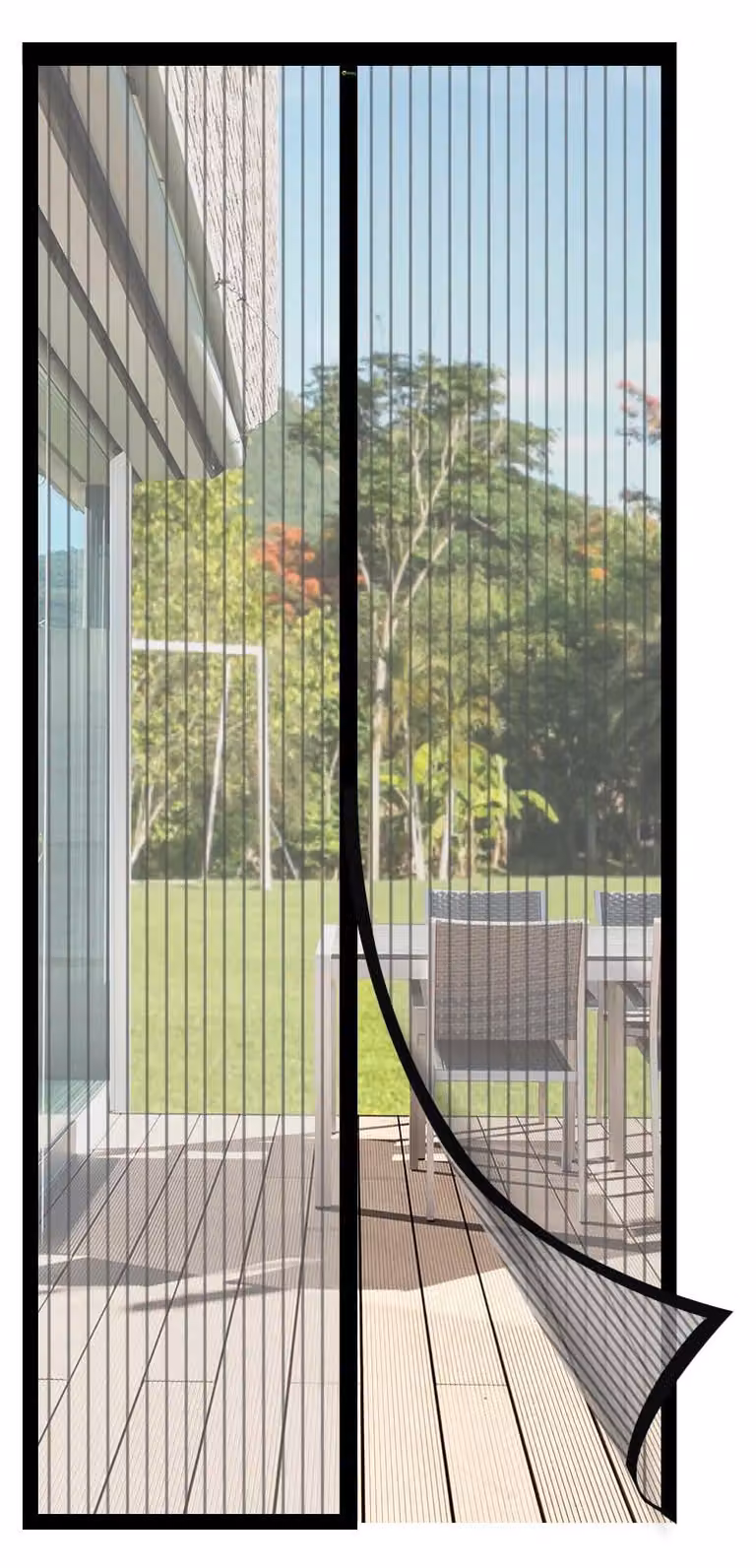 Zanzariera magnetica per porta-finestra, protezione dagli insetti, dimensioni 90x210 cm, senza foratura, magneti più potenti rispetto al modello classico, trasmette la luce, resistente allo strappo, resistente agli agenti atmosferici, duratura, con strisc