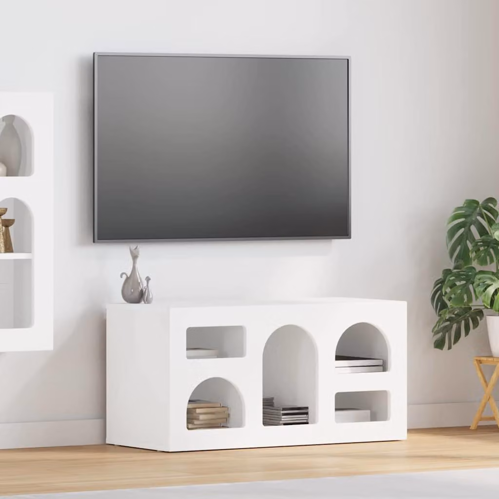 Mobile TV vidaXL Bianco Legno ingegnerizzato L 80 cm, P 35 cm, H 40 cm