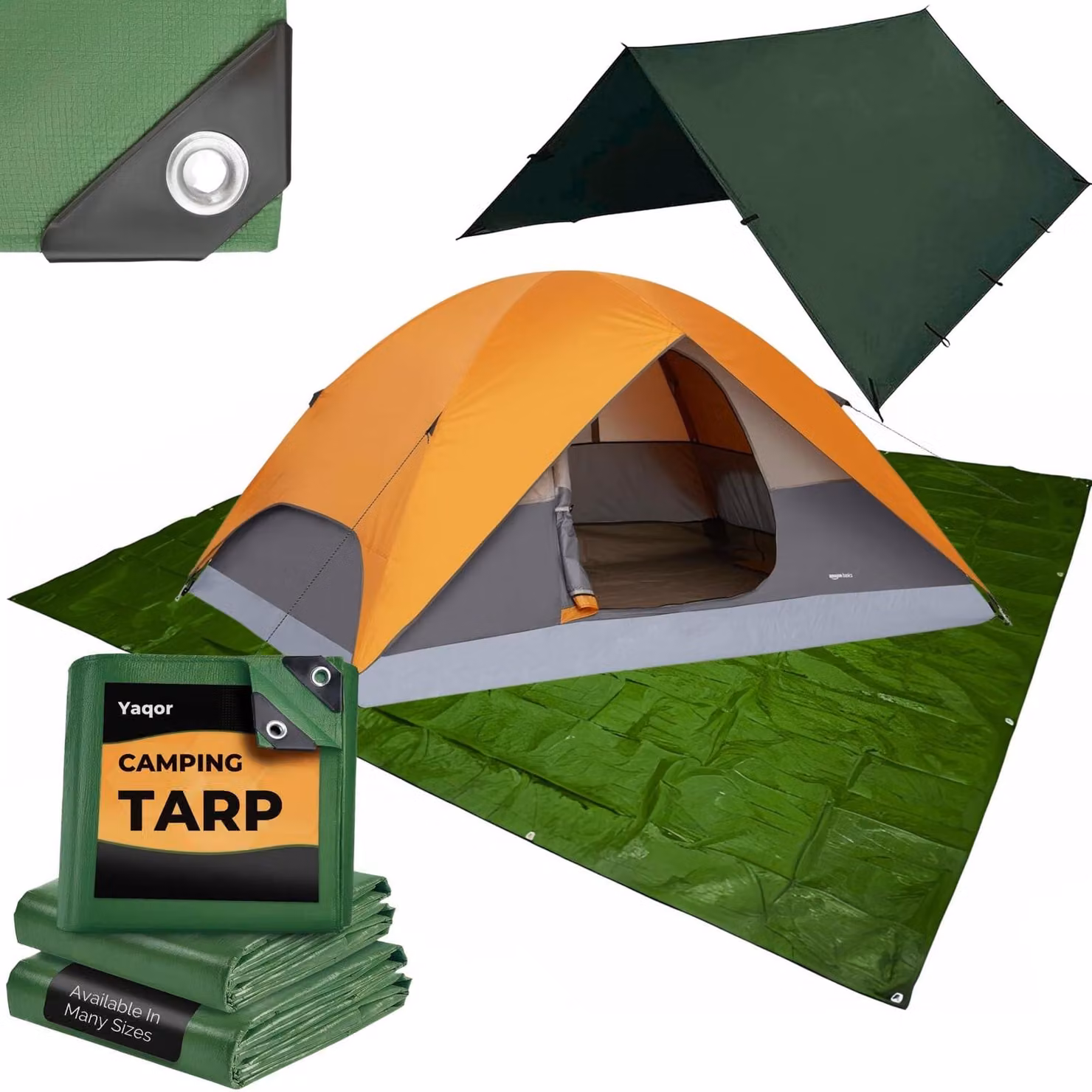 Telo da terra impermeabile - Con occhielli - 3,35 x 3,35 m - Resistente ai raggi UV