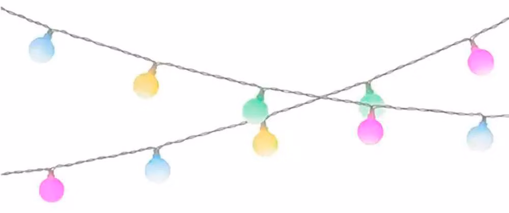 Catena luminosa a LED solare con sfere 2,9 m in plastica colorata