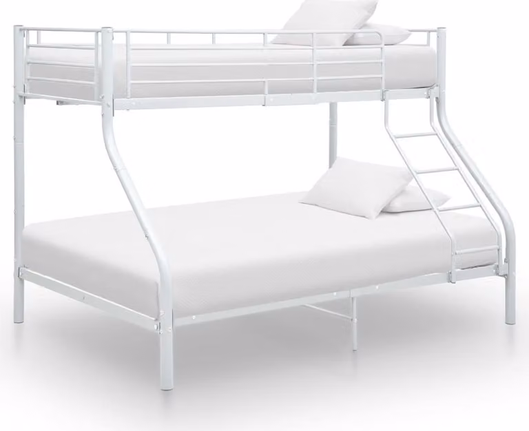 The Living Store Struttura letto a castello in metallo bianco 140x200 cm/90x200 cm