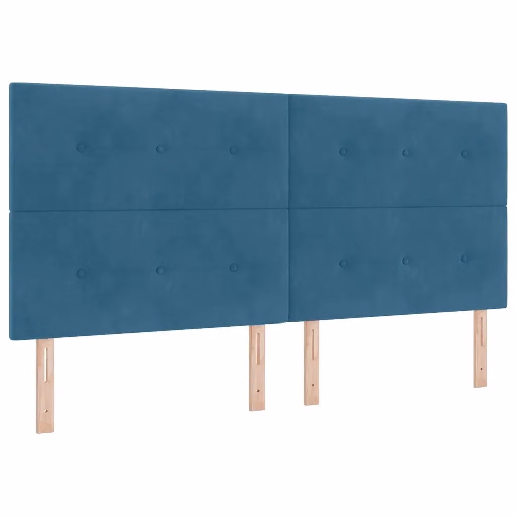 Letto moderno vidaXL in velluto blu con illuminazione LED sottostante L: 200 cm, P: 200 cm, H: 203 cm – 2