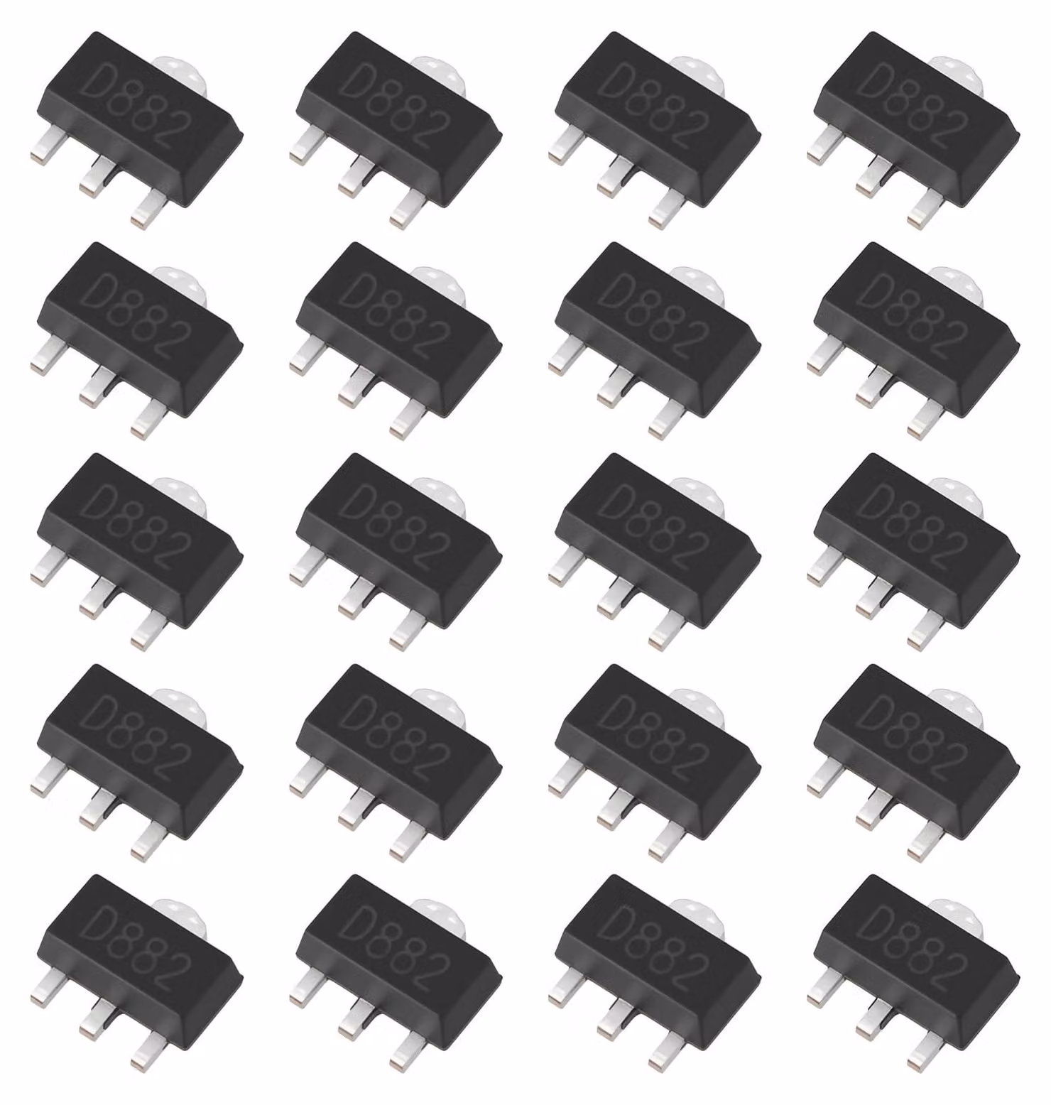 20 transistor al silicio NPN, modello 2SD882 (D882)