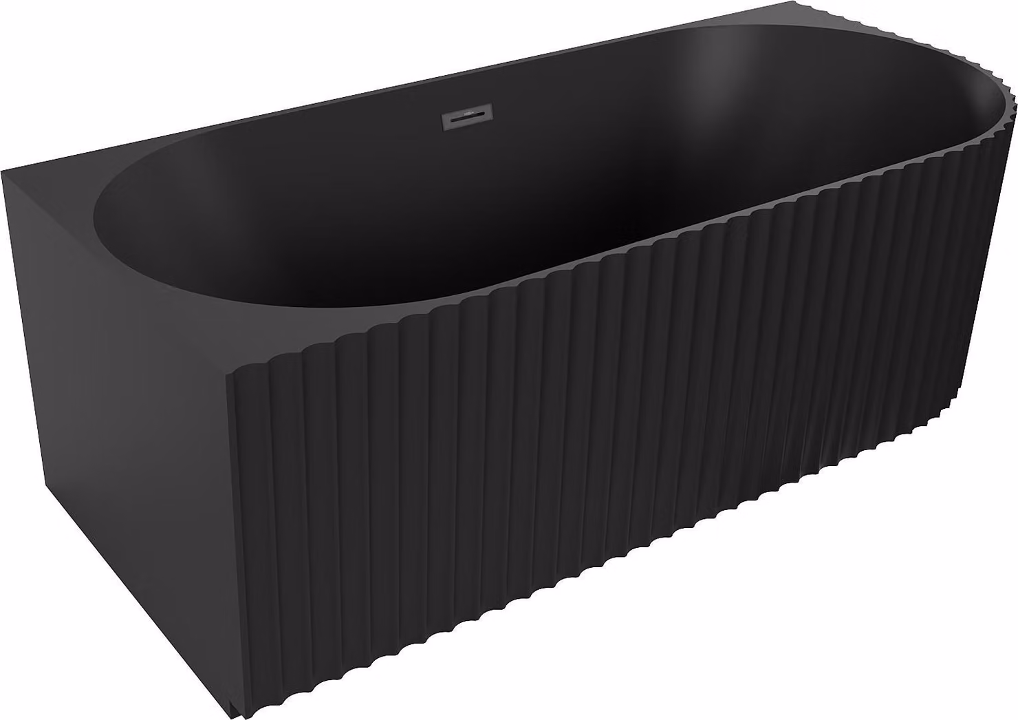 Mexen Gia vasca autoportante angolare scanalata sinistra 170 x 80 cm, nero opaco, troppopieno nero - 52701708071L-70
