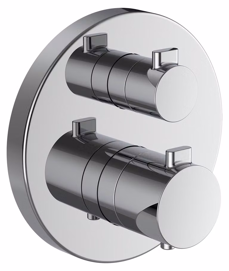 LAUFEN MEDA Mitigeur de bain à 2 poignées, thermostatique, encastré, pour Simibox, combiné de sécurité intégré, chromé, HF506687100000, HF506687100000