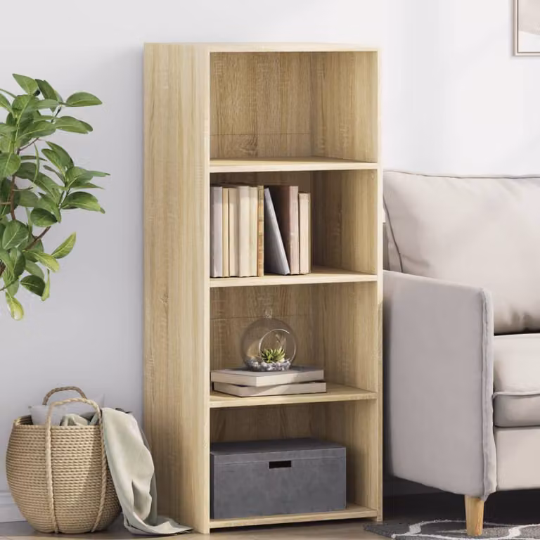 Credenza moderna vidaXL in legno multistrato color rovere Sonoma, L 50 cm x P 41 cm x H 124 cm