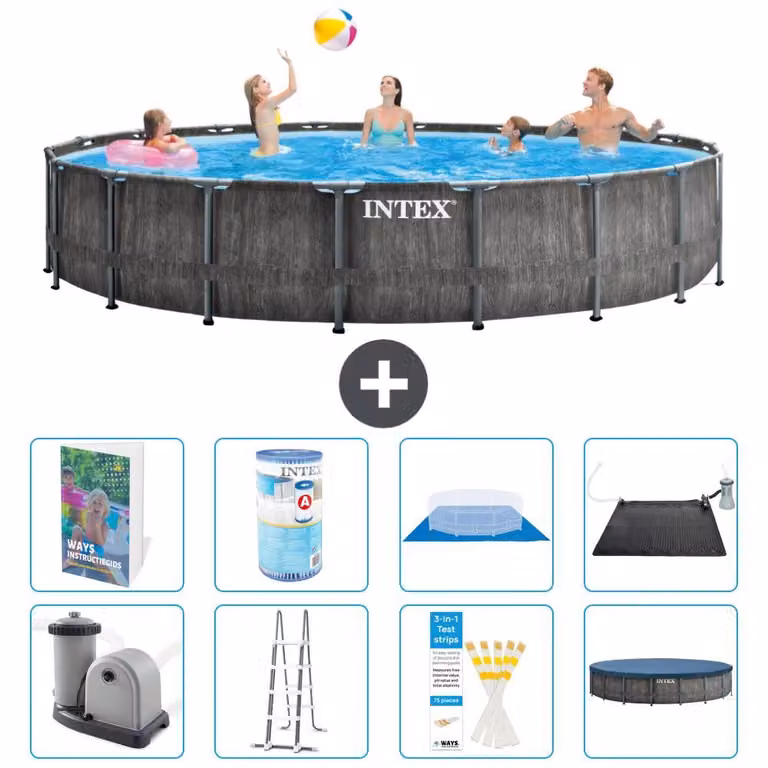 Struttura per piscina a forma di prisma - 549x122 cm - composta da 7 elementi - modello S619