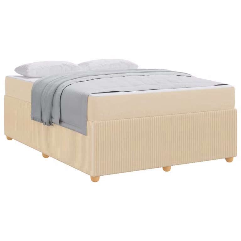 Struttura del letto imbottita vidaXL in tessuto beige L 160 x P 200 cm