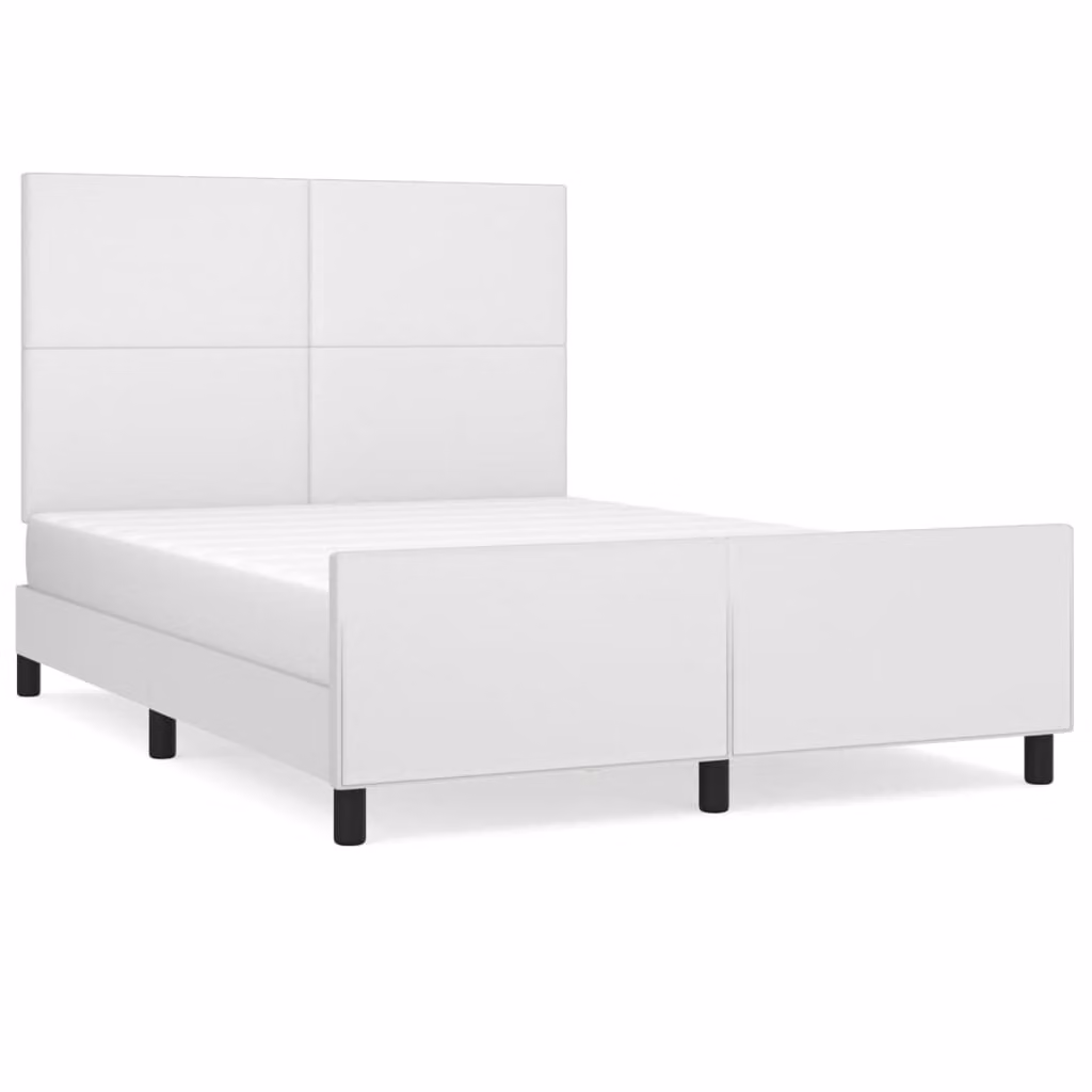 Giroletto con Testiera Bianco 140x190 cm in Pelle finta