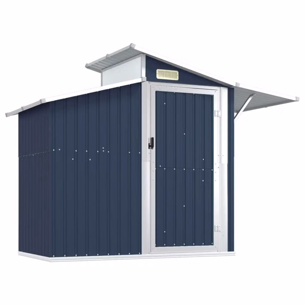 Capanno da Giardino Antracite 270x130x208,5 cm Acciaio Zincato
