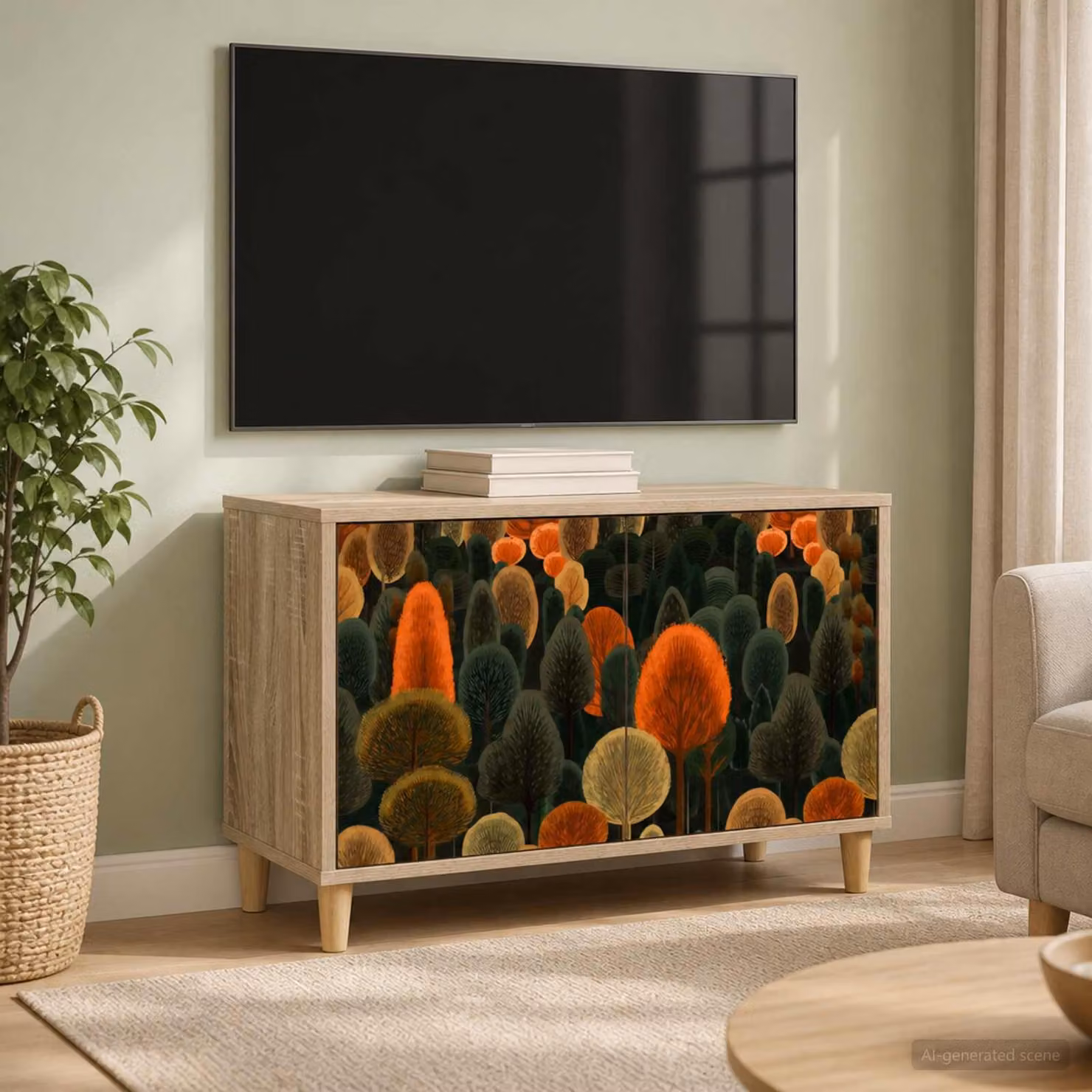 Mobile TV vidaXL ZAANDAM moderno in legno ingegnerizzato color marrone L: 69 cm, P: 33 cm, H: 50 cm