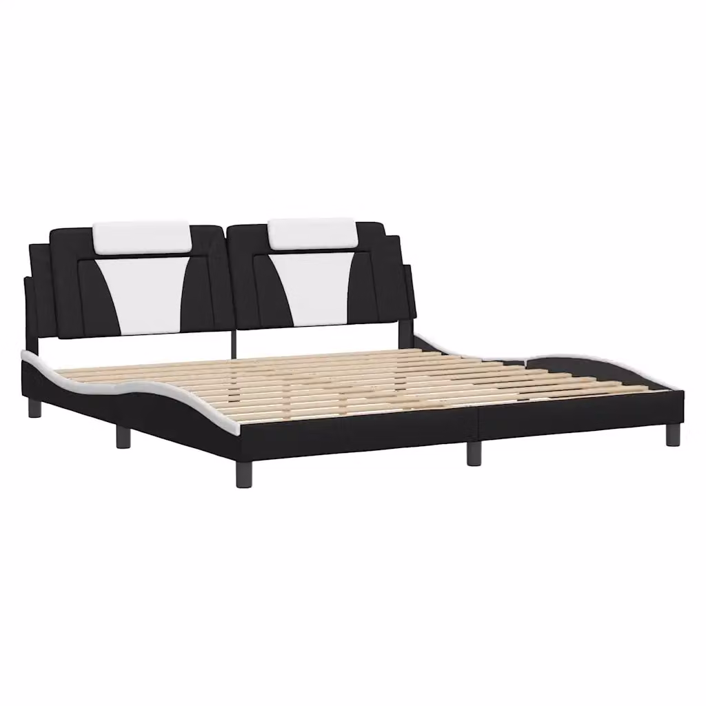 Giroletto Viana vidaXL con LED e porta USB, Nero e Bianco, 200x200 cm – 2