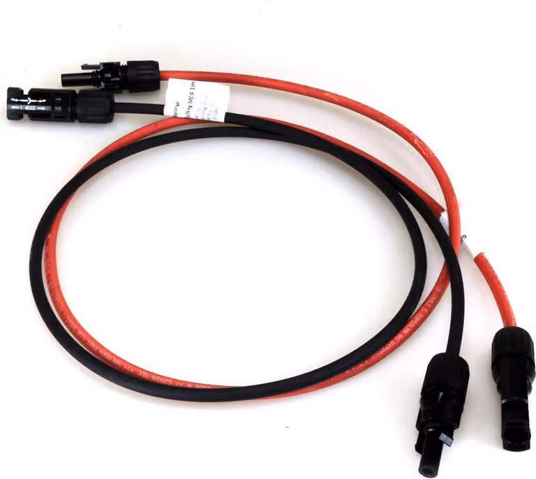 SET Cavo di prolunga per impianti fotovoltaici da 6 mm² Rosso | Nero Connettore MC4 Connettore solare PV 1 m