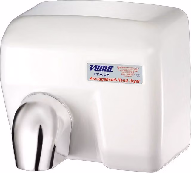 Asciugamani Elettrico Antivandalo con Fotocellula 2400W Vama Ariel BF Acciaio Bianco