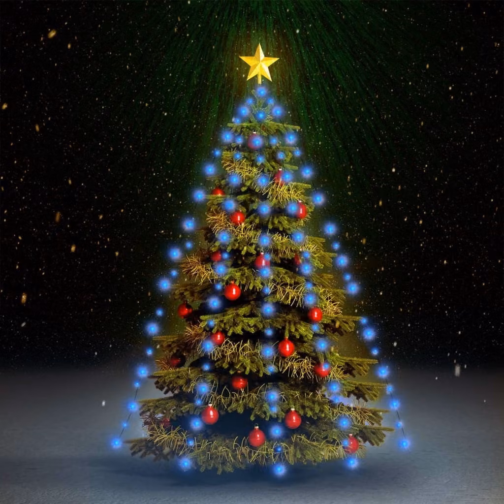 The Living Store Rete luminosa per albero di Natale con 180 LED blu 180 cm
