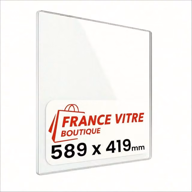 589 x 419 x 4 mm - Vetro per stufa a legna - vetro camino di ricambio - vetro per caminetto resistente al fuoco - France Vitre