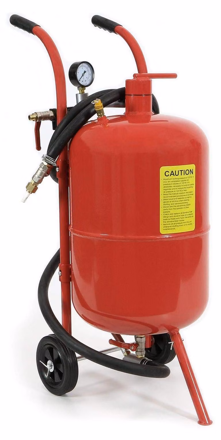 Dispositivo mobile per sabbiatura - Serbatoio da 36 litri - Alimentato ad aria compressa - Per la rimozione di ruggine e residui di vernice