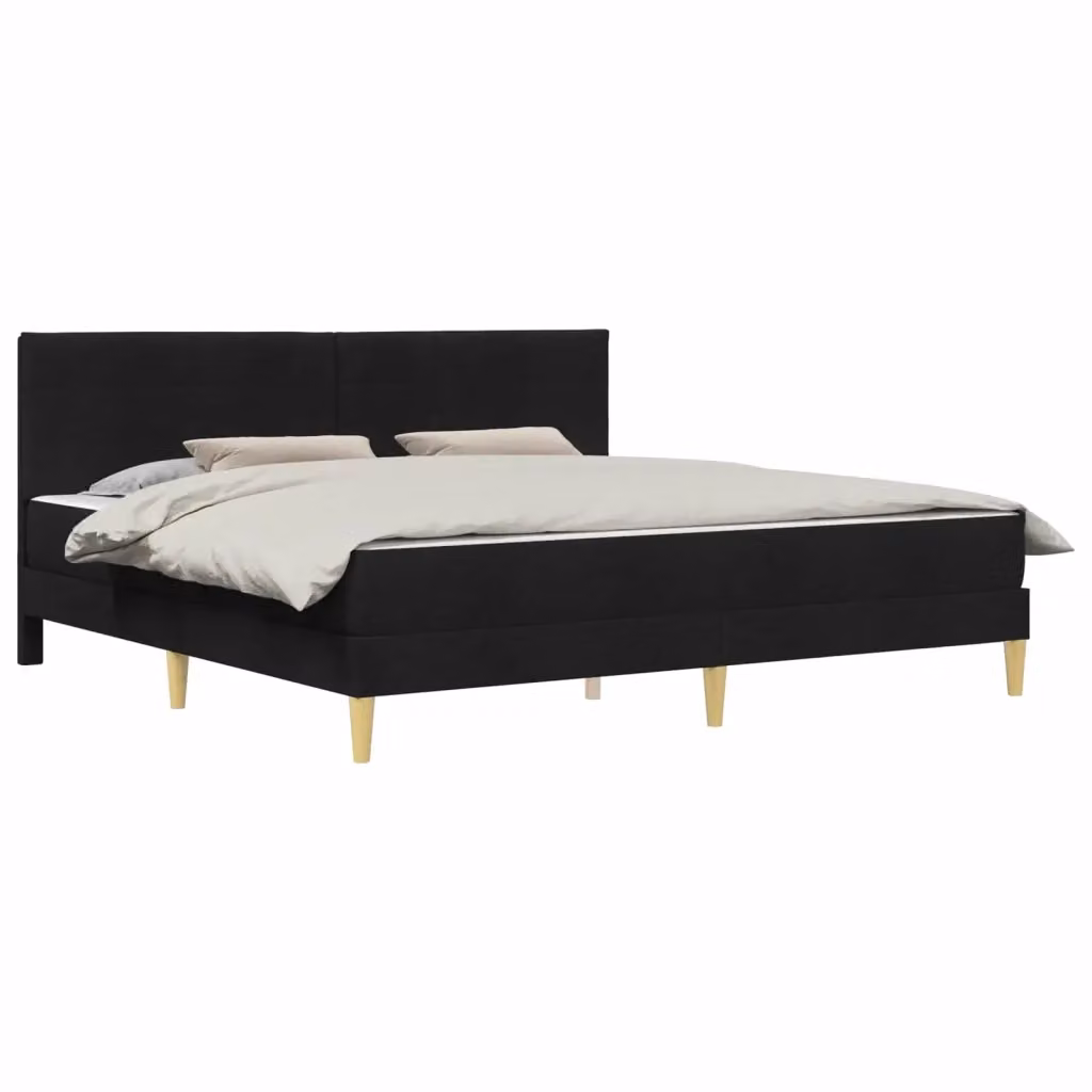 Letto moderno con materasso vidaXL in tessuto nero L: 180 cm, P: 200 cm, H: 206 cm – 2