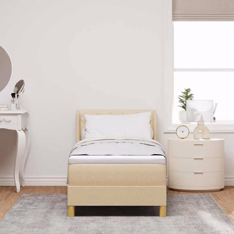 Maison Exclusive - Letto boxspring con testiera color crema 200 x 80 cm in tessuto