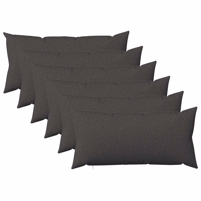 Set di 6 federe vidaXL HEERLEN in tessuto grigio, L 80 cm x P 40 cm