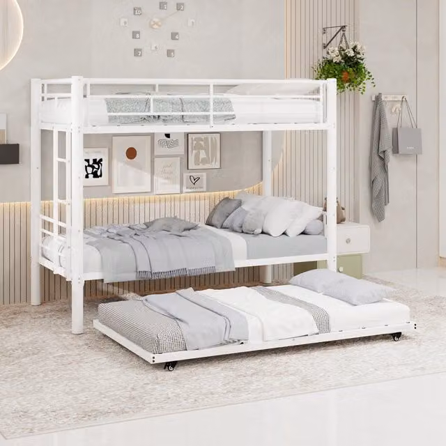 Letto a castello funzionale ferro bianco 97x196 cm