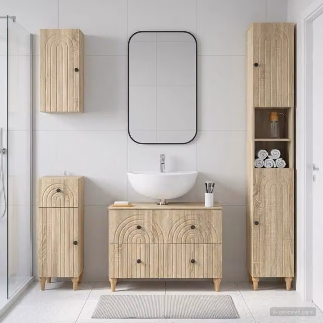 Set di Mobili da Bagno da 4 Pezzi ALKMAAR Rovere Sonoma 3417911