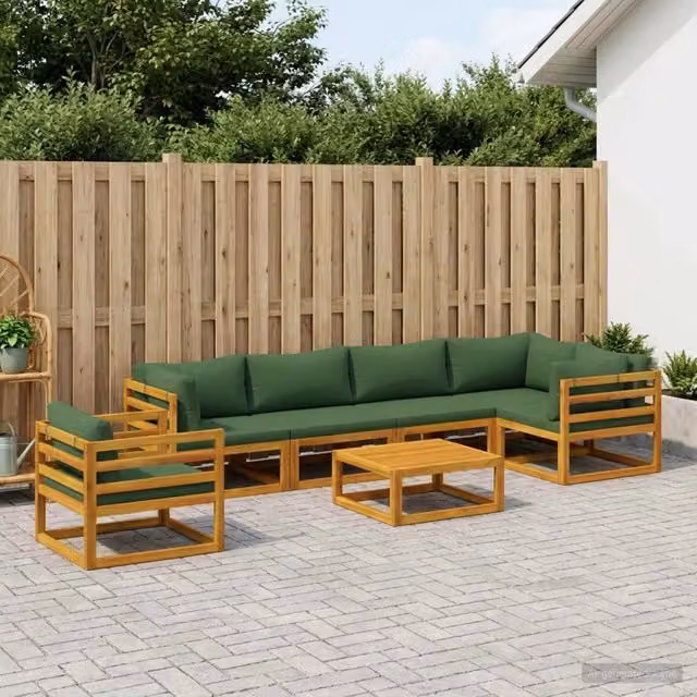 Set di divani 7 pz Naturale Legno di Acacia Massello 3417274