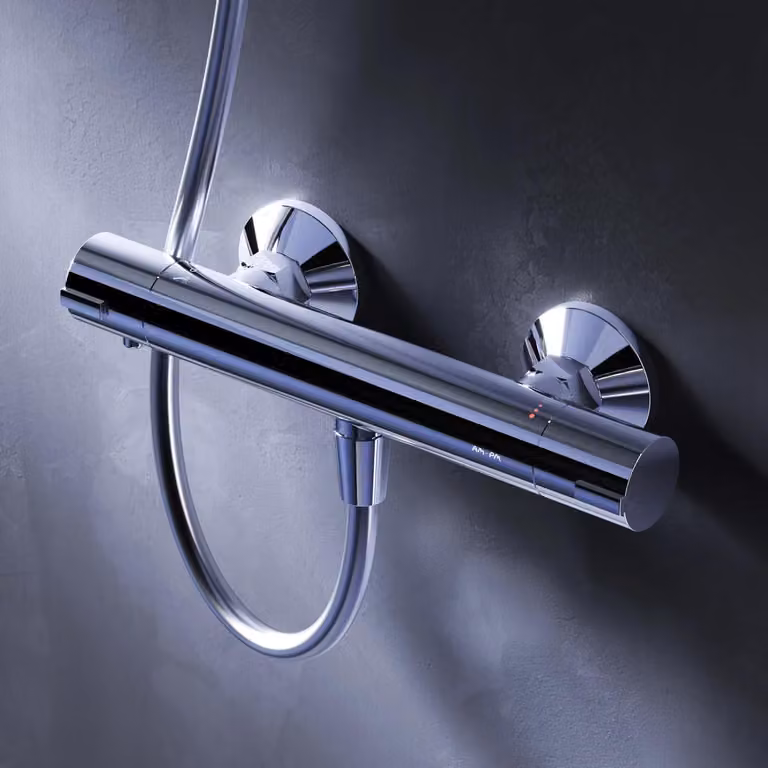 Termostato per doccia AM.PM, termostato per soffione, miscelatore per doccia, termostato per rubinetto della doccia, miscelatore per doccia con protezione antiscottatura a 38°C, rubinetto per doccia