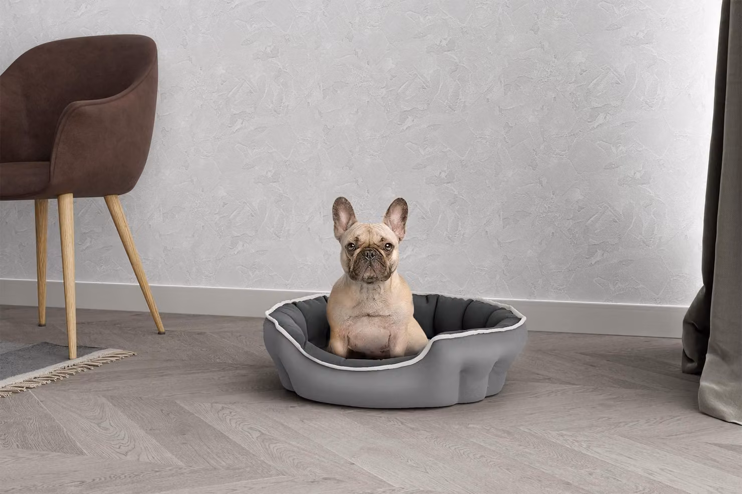Cuccia per cani e gatti "Enjoy" della marca Italian Bed Linen, dimensioni 59x53 cm, colore grigio chiaro/grigio scuro