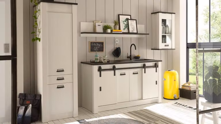 Mobile cucina Sherwood cucina pino bianco 4 pezzi