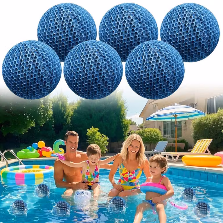 Palline di schiuma per piscina, confezione da 6 pezzi, riutilizzabili, adatte per idromassaggio e spa