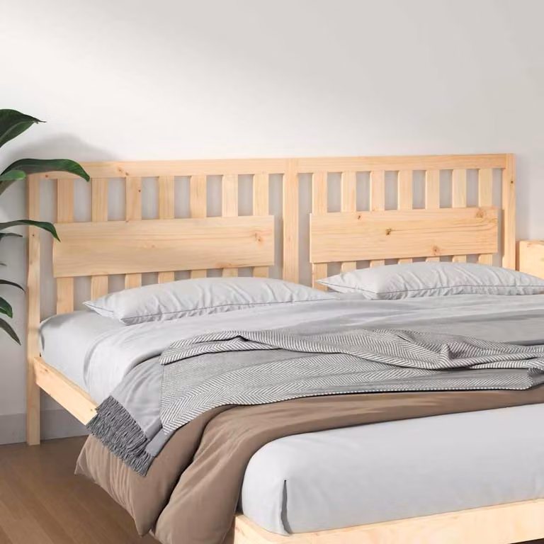Testiera per letto vidaXL in legno massello di pino naturale stile rustico L: 205,5 cm, P: 4 cm, H: 100 cm
