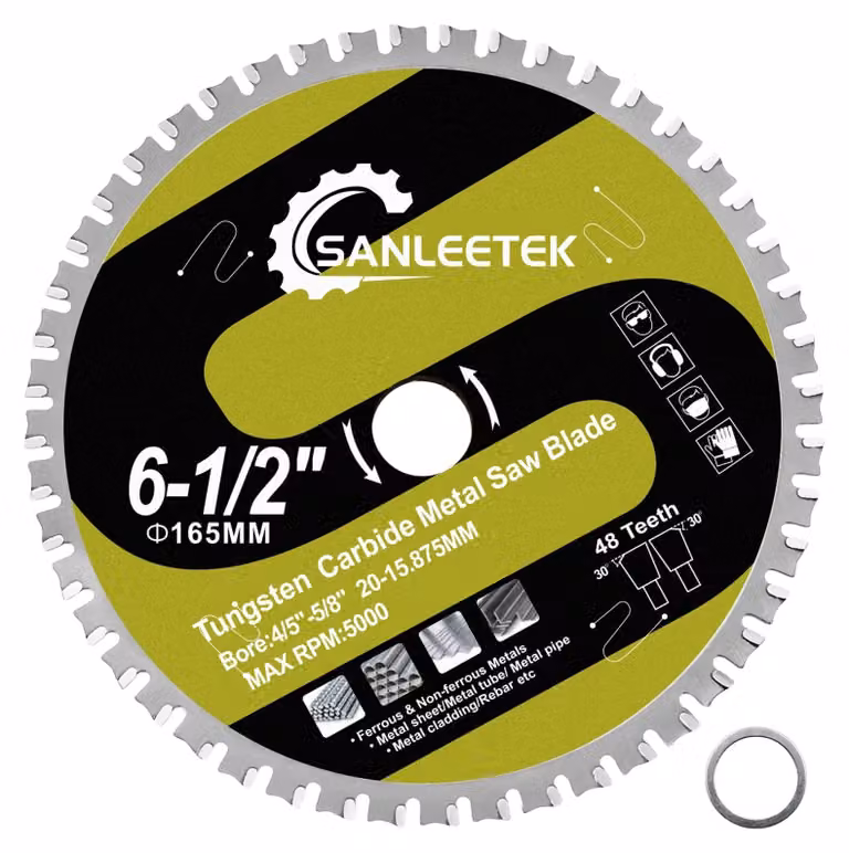 Disco circolare per seghetto TCT, 165 mm, 48 denti - Ideale per il taglio di metallo e ferro